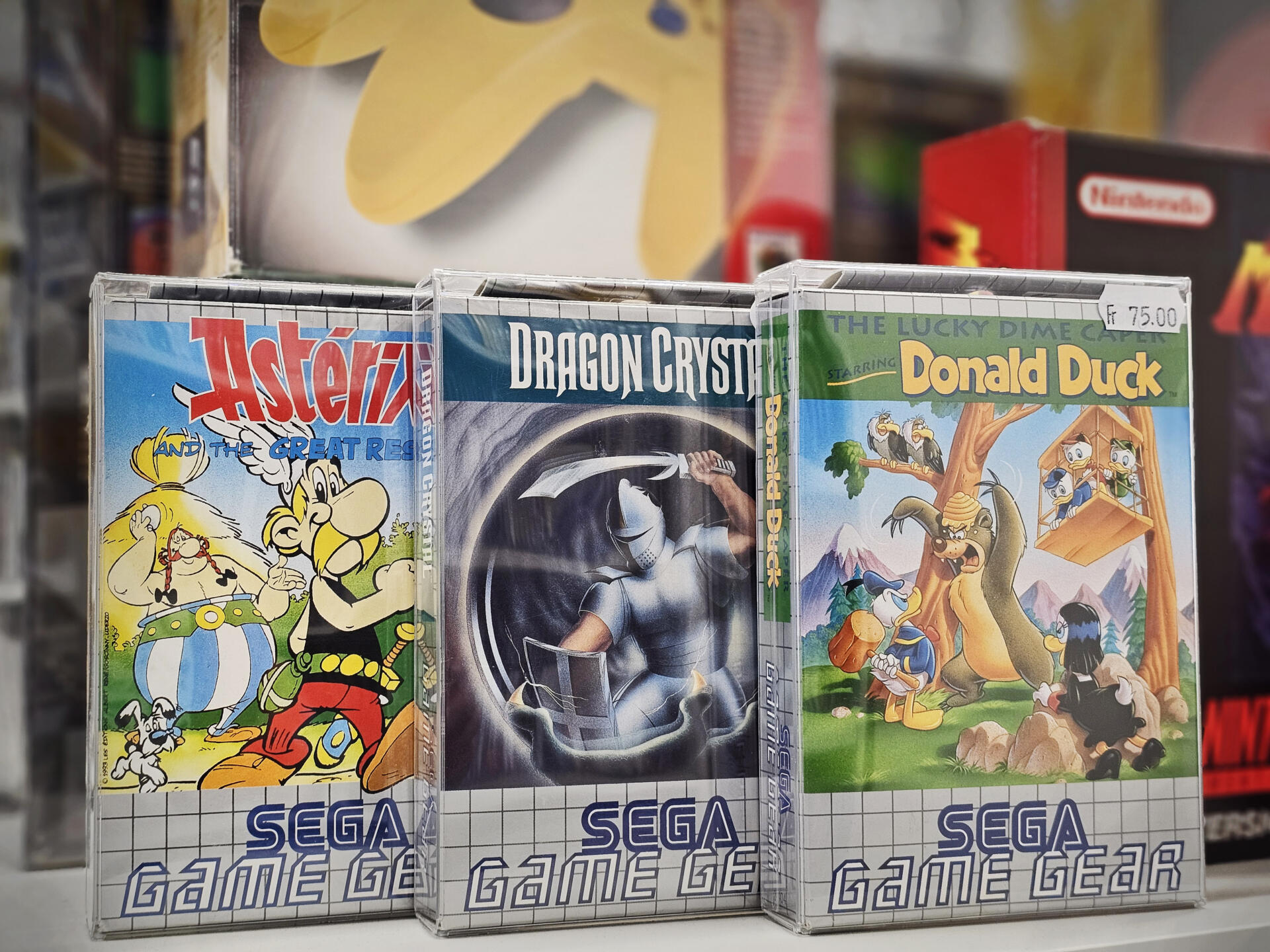 Kleine Auswahl an Zockbar's Sega Game Gear Spielen in Schutzhüllen