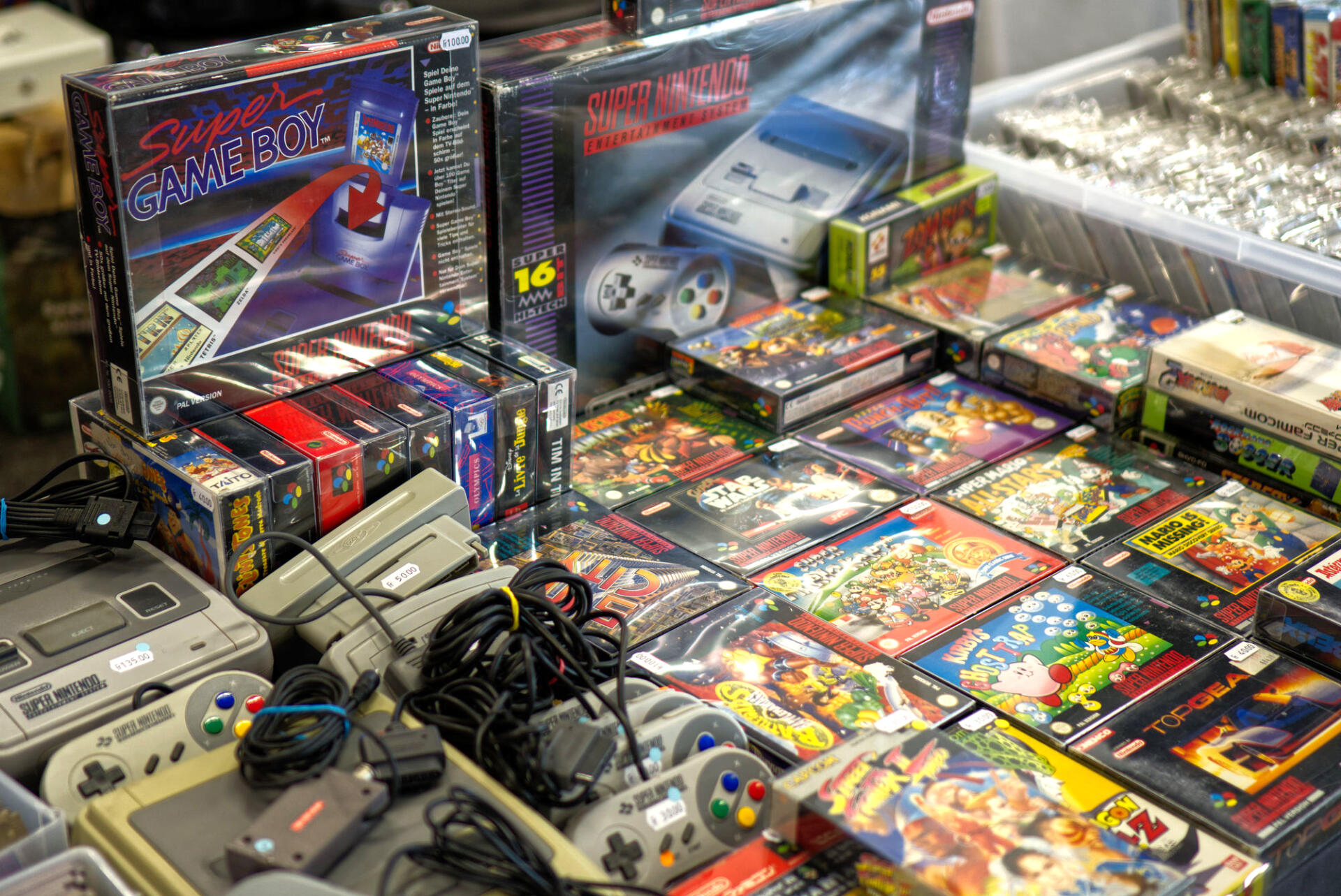 Ausschnitt einer Auslege von Zockbar's Super Nintendo Produkten